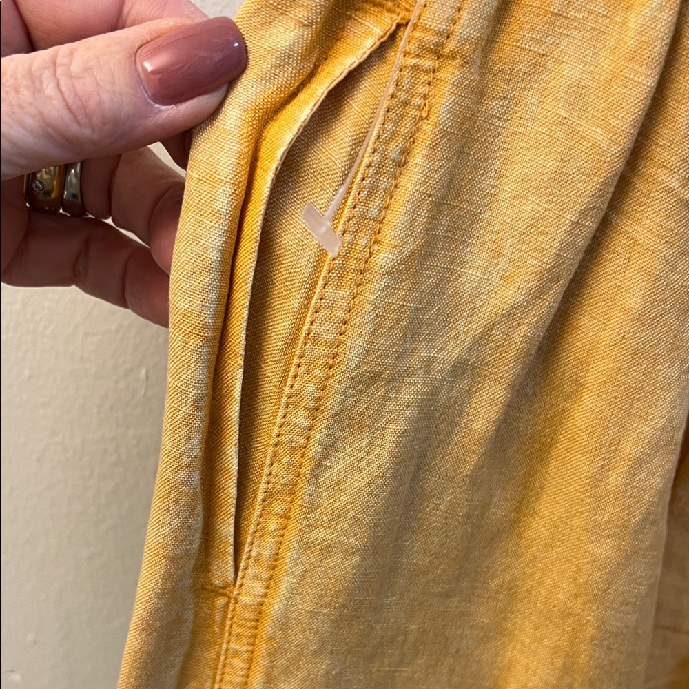 Anthropologie Yellow Wide Leg Pants - Picture 5 of 9